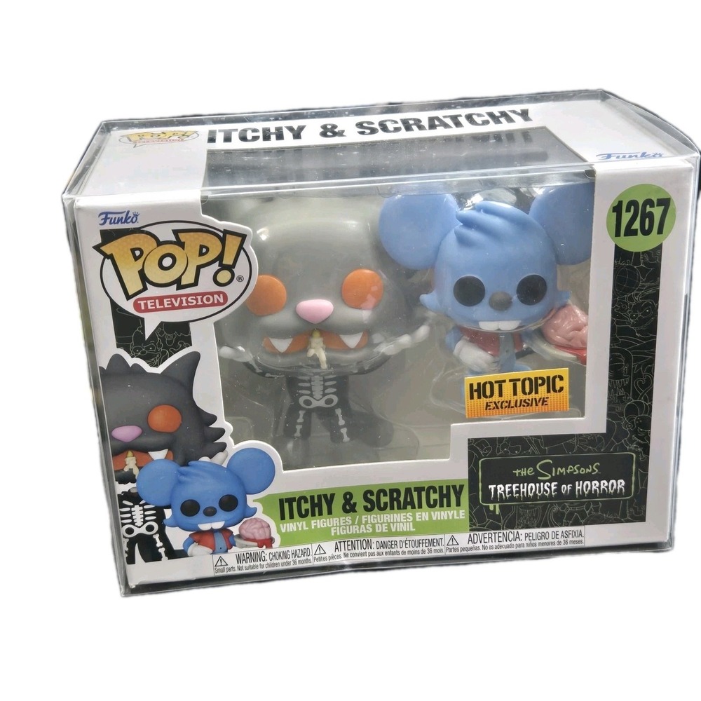 Funko Pop #1267 Itchy & Scratchy The Simpsons Treehouse of Horror Hot Topic NIB